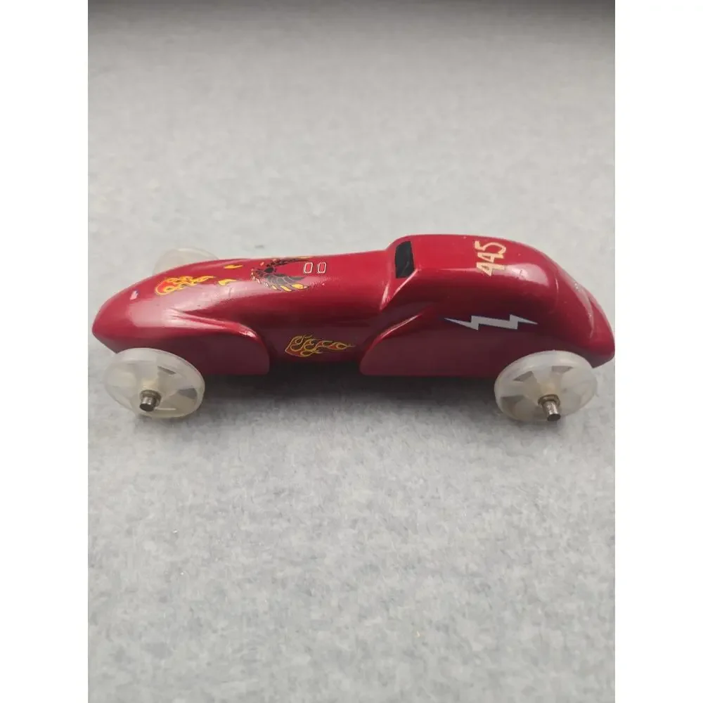Vintage Pinewood Derby Car Custom Red Flame Lightning Awana Grand Prix Boy Scout